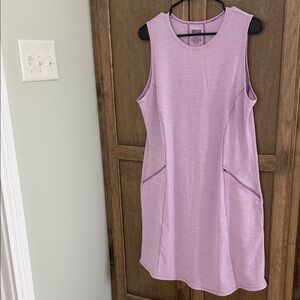 Duluth Trading Co Pier Genius quick dry Lavender Striped Dress